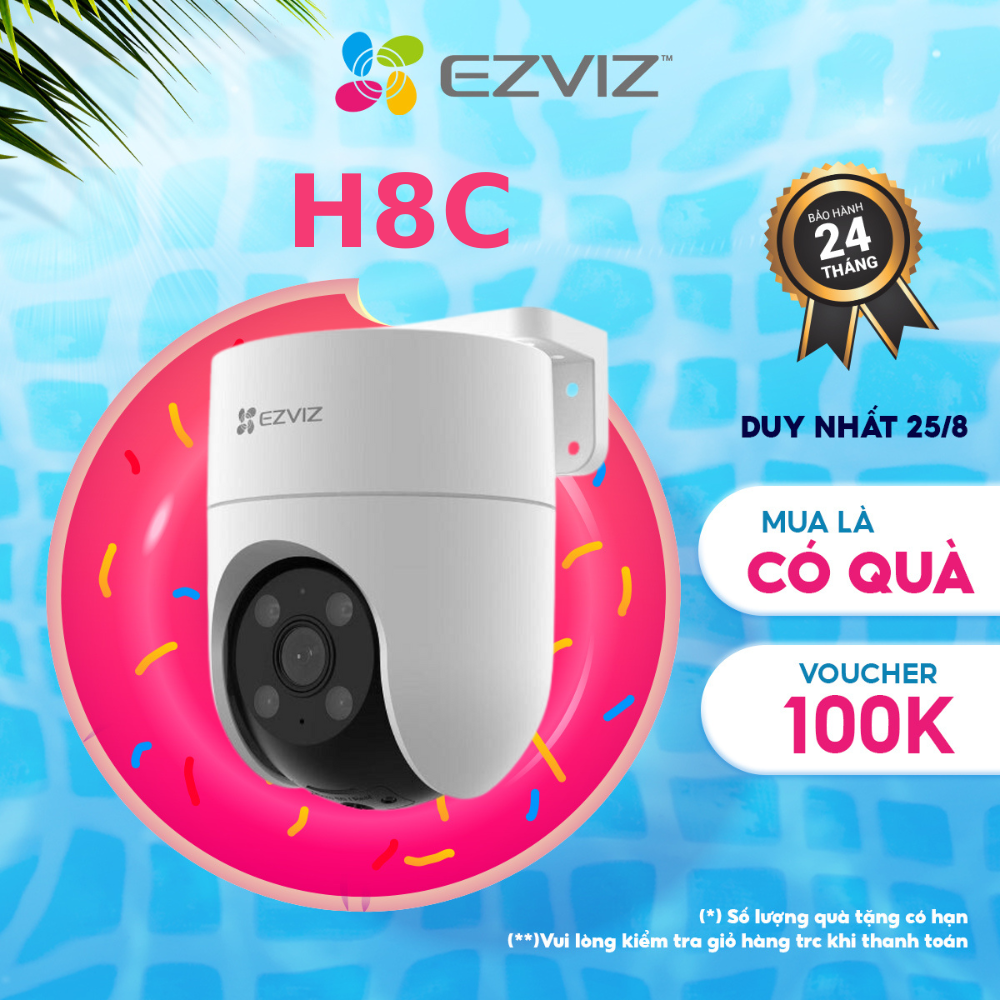 Camera Wi-fi EZVIZ H8C 2MP/3MP Ngoài Trời, Quay Quét 360 Độ, Đàm Thoại 2 Chiều, Ghi Hình Màu Ban Đêm- Hàng Chính Hãng