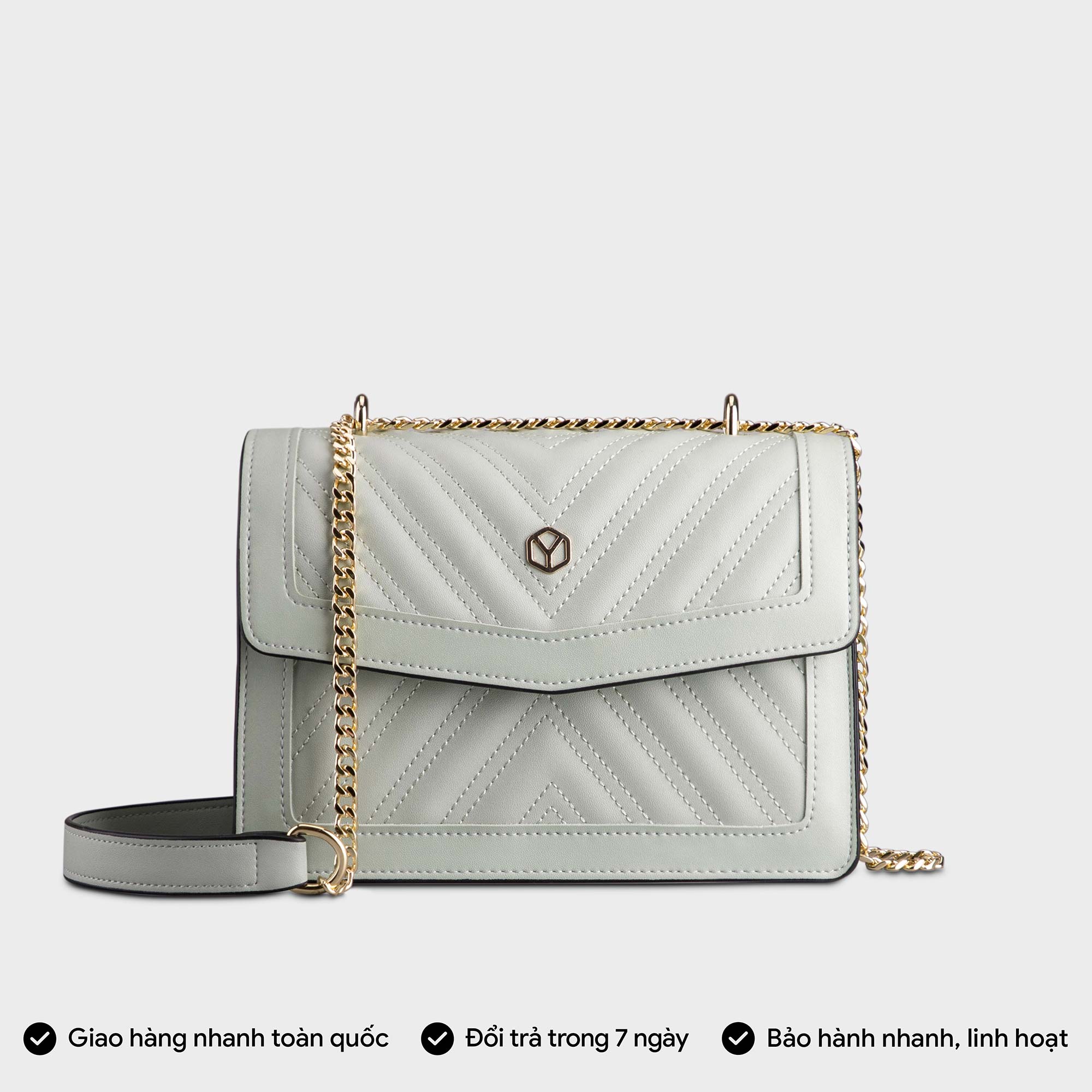 Túi Yuumy ( Thời trang nữ đi chơi nắp gập size 22 - Túi đeo chéo da Seasand YN138 )
