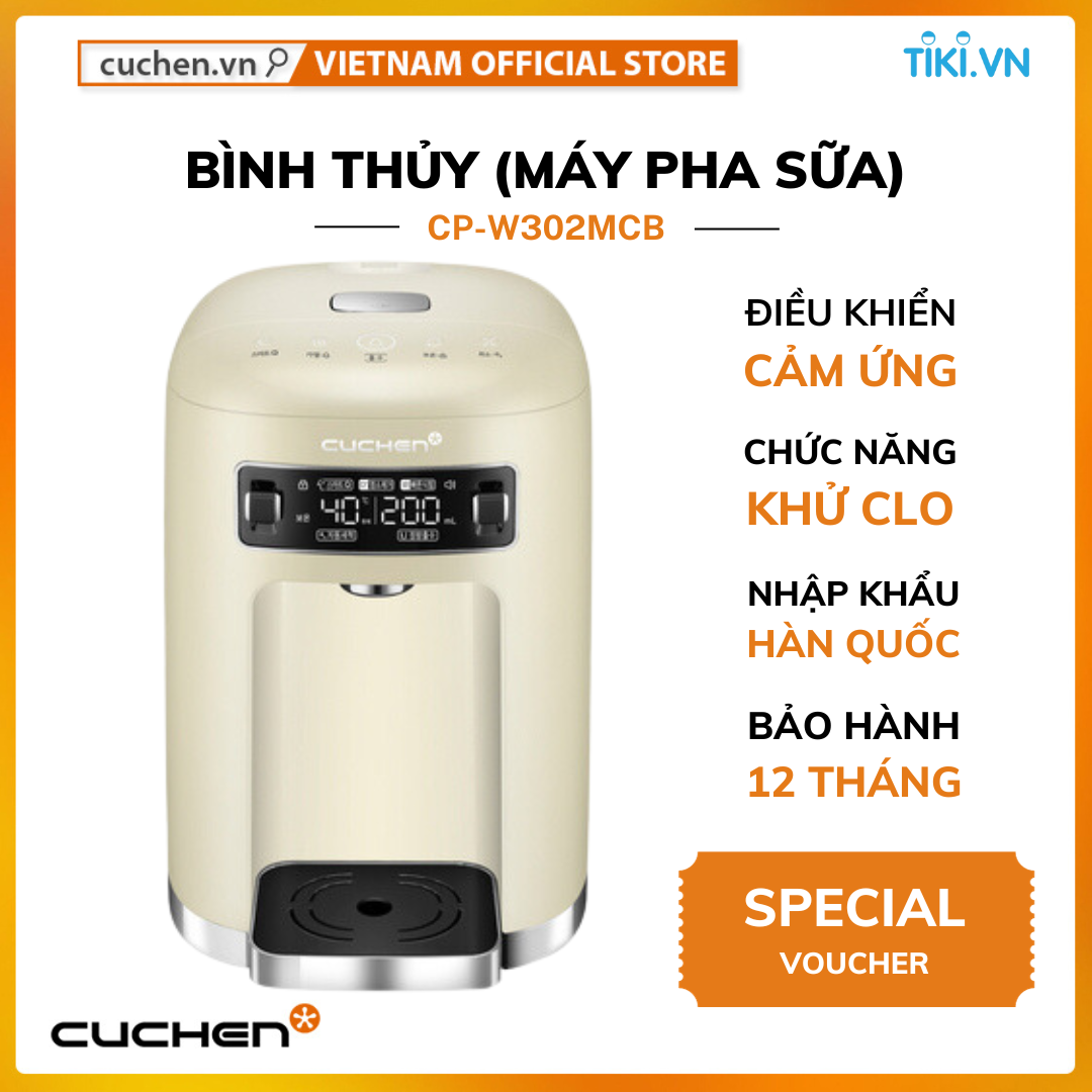 Bình thủy (Máy pha sữa bột tự động) Cuchen CP-W302MCB (Nhập khẩu chính hãng)