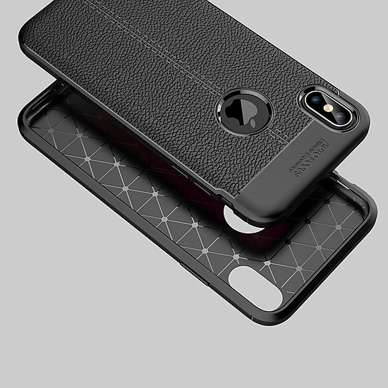 Ốp lưng Silicon chống sốc Auto Focus giả da dành cho iphone XS Max - Hàng Chính Hãng