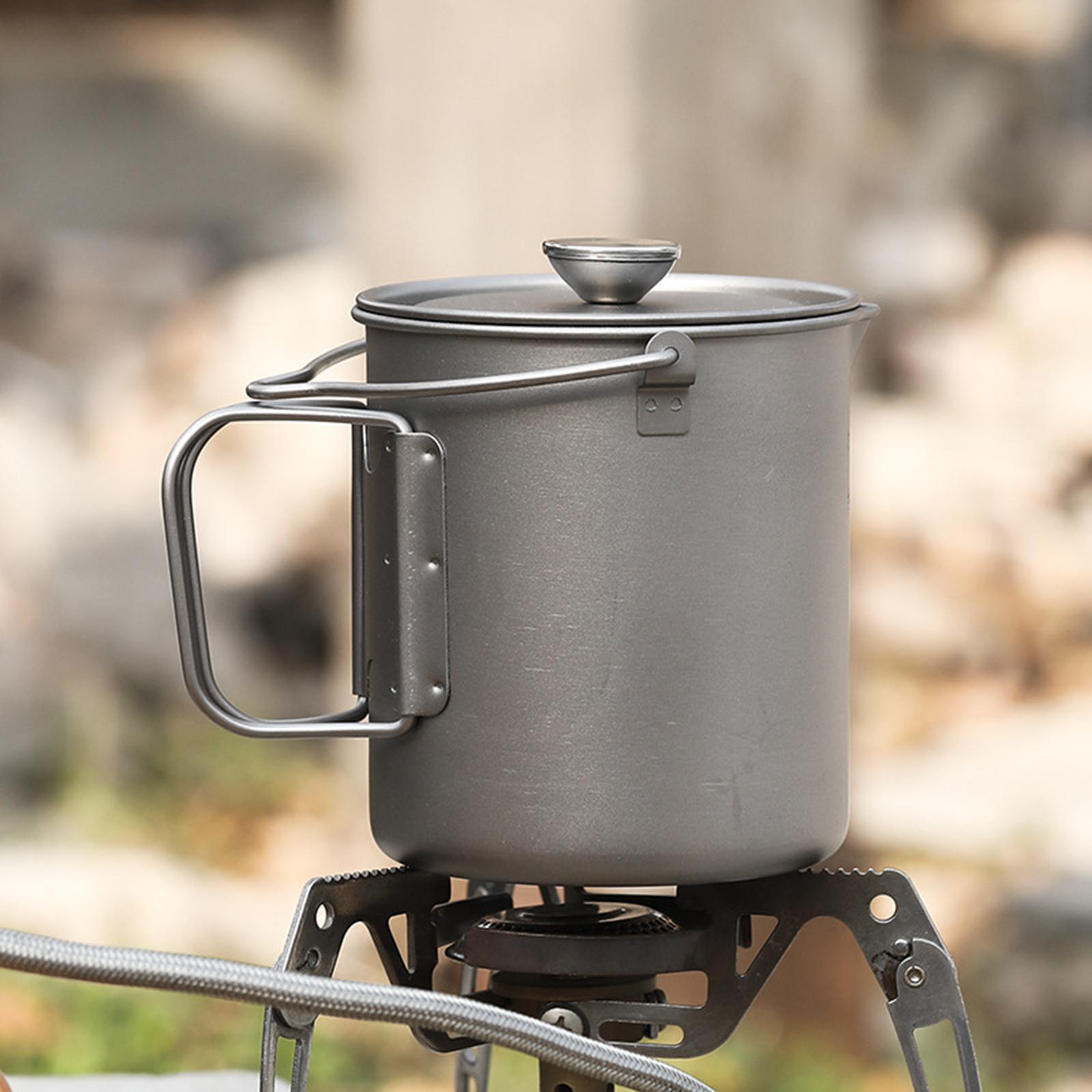 Pot with Lid Teakettle Cookware 750ml with Filter Coffee Maker Titanium Coffee Cup Mug for Camp Mountaineering Cooking Outdoor