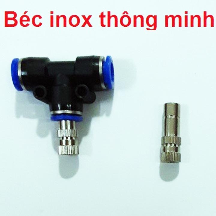 Béc phun sương làm mát inox thân nối nhanh 8mm