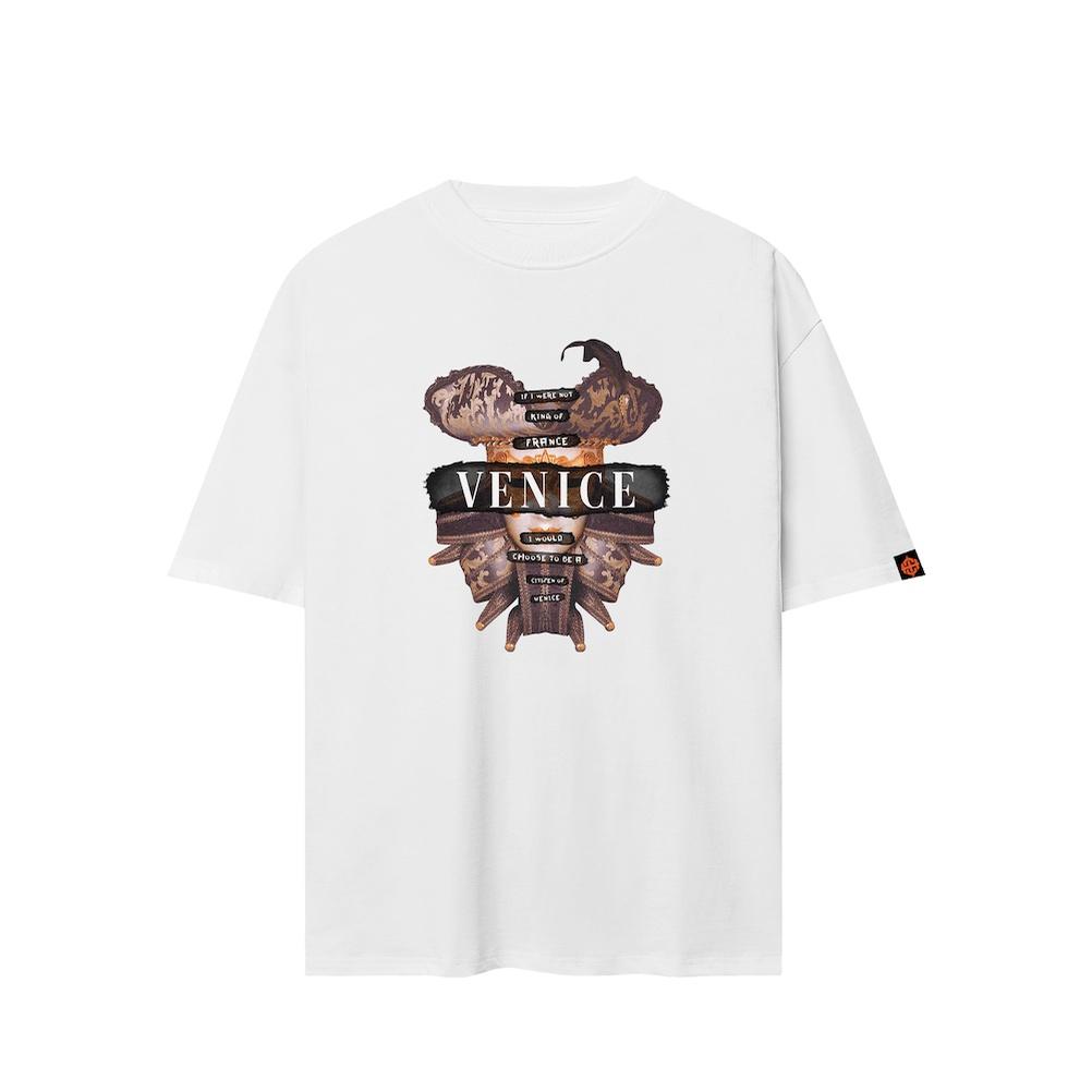 Áo Thun VENICE Tay Lỡ Unisex Nam/Nữ Đen/Trắng Cổ Tròn - HIGHCLUB