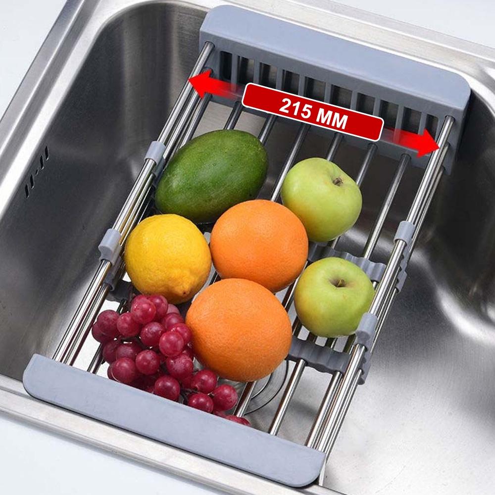 Kệ gác bồn rửa chén bát inox cao cấp gấp gọn thông minh, Kệ inox nhà bếp úp bát đĩa rửa rau trái cây nhanh gọn tiện lợi