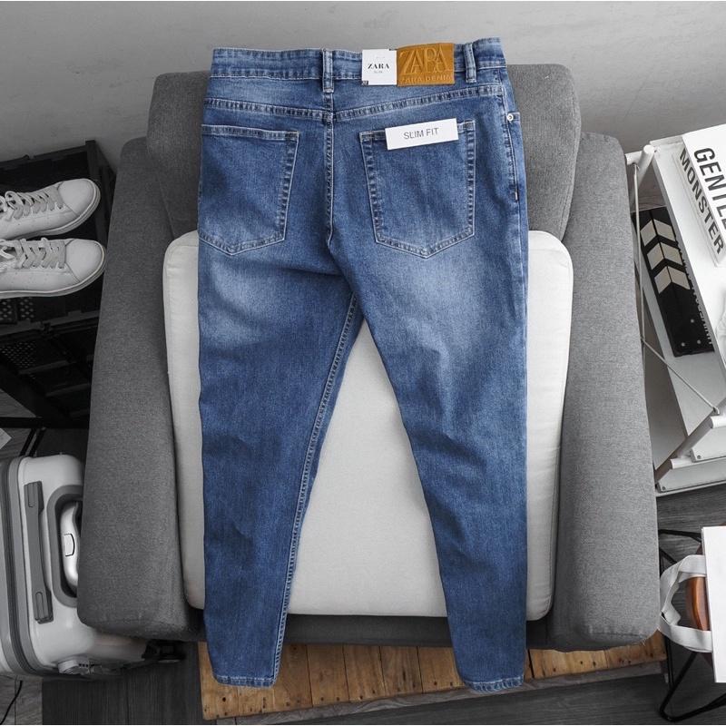 Quần jean nam màu xám bạc co giãn thời trang vnxk cao cấp dáng slimfit