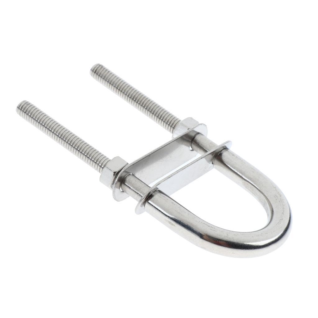 2 Pieces 304 Stainless Steel Boat Bow / Stern Eye, U-Bolt, Marine Rigging M6*90