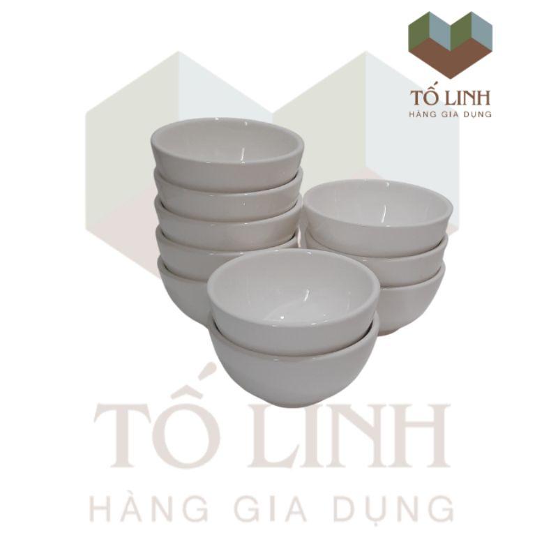 Lốc 10 Chén Cơm Sứ Trắng 4 inch