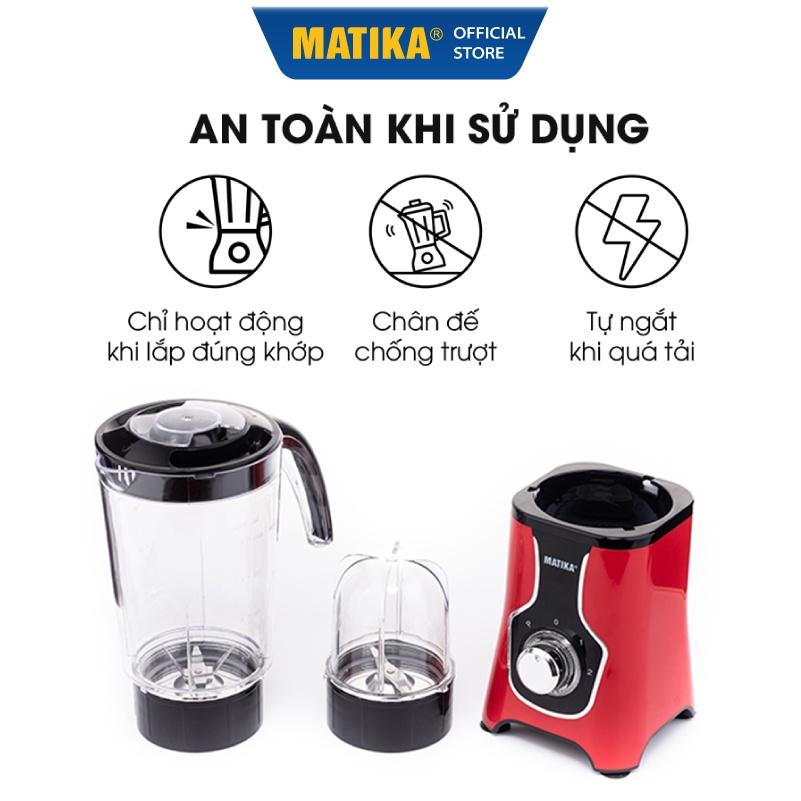 Máy Xay Sinh Tố Đa Năng MATIKA 220W 2 Cối MTK-3125 - Hàng Chính Hãng