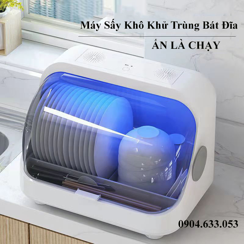 Máy Sấy Bát Đĩa Khử Khuẩn 99% Bằng Tia UV chứa đc 7 bộ đồ ăn