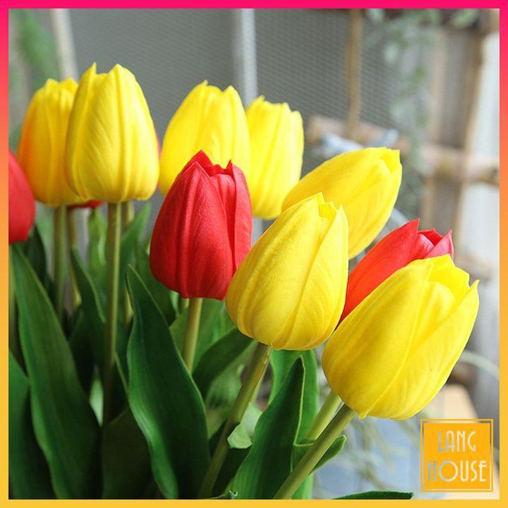 Hoa Giả Hoa Lụa - HOA TULIP CAO CẤP Dài 46cm