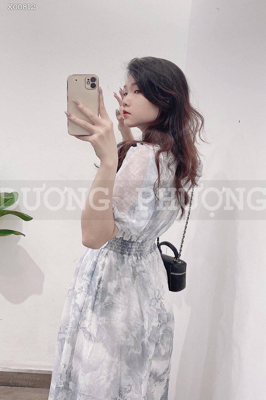 ĐẦM DÀI SUÔNG TRƠN HOA FLORAL CỔ V TAY NGẮN BỒNG LƯNG THUN MAXI MIDI DẠO PHỐ ĐI BIỂN DỰ TIỆC ĐI LÀM