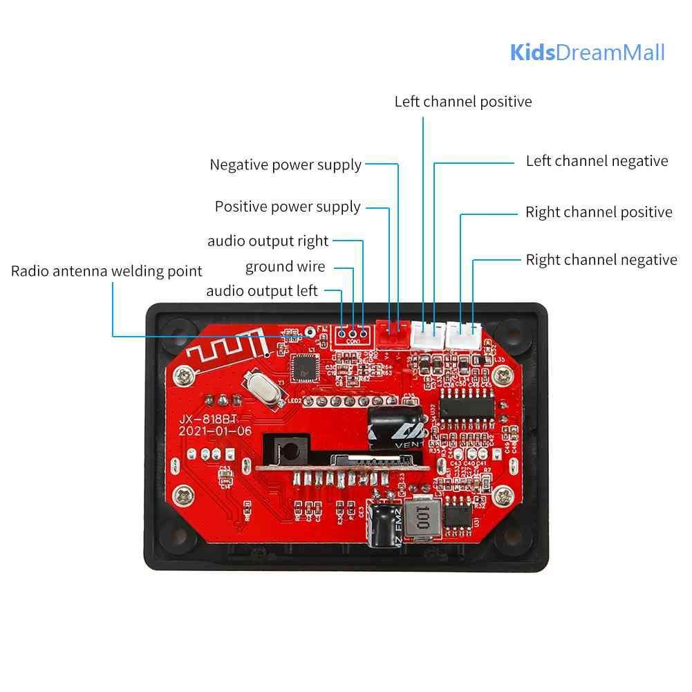 Bảng Mạch Khuếch Đại Âm Thanh Bluetooth 5.0 MP3 DC 7-24V 2x40W Chuyên Dụng Cho Xe Hơi / Nhà Cửa