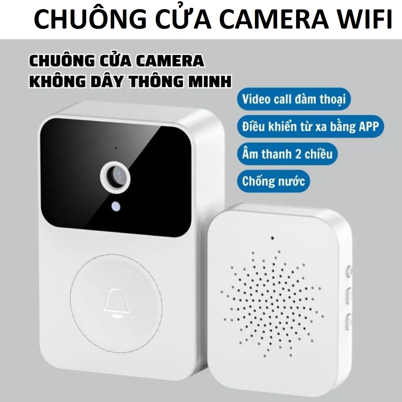 Chuông cửa camera wifi thông minh Z30-i báo video hình ảnh qua app bản cao câp mẫu mới