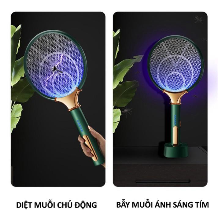 Vợt bắt muỗi, Vợt muỗi thông minh gấp gọn tự động bắt muỗi có đèn LED hiển thị pin kiêm đèn ngủ