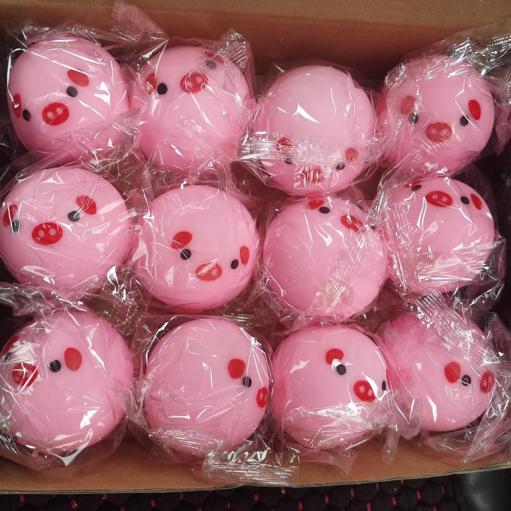 Bánh bao màn thầu squyshi mềm mại hộp 3 chiếc heo hồng gà vàng gấu trúc