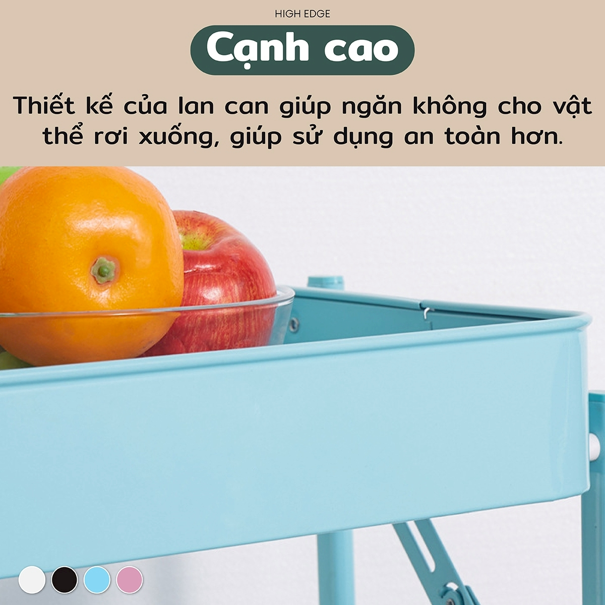 Giá, kệ để đồ đa năng 4177 - 3 tầng gấp gọn di dộng, giá kệ spa, có bánh xe để đồ các phòng đều phù hợp đẹp mắt và tiện dụng