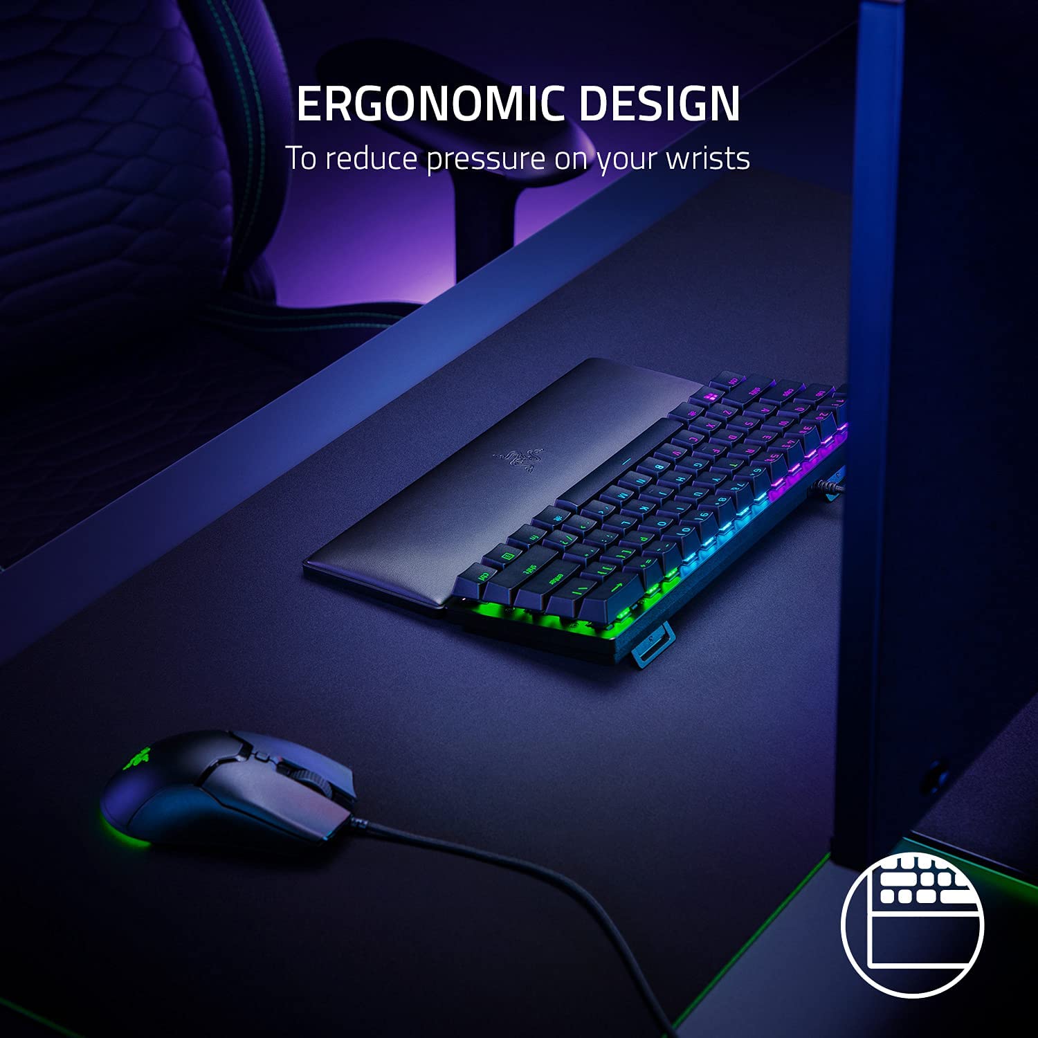 Kê tay bàn phím Razer Ergonomic Wrist Rest - Mới, hàng chính hãng