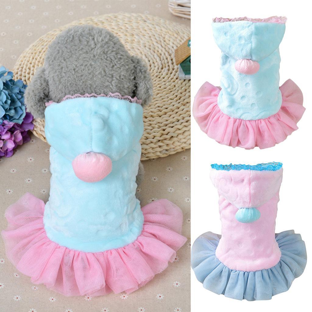 Pet Dog Fashion Velvet Dress Skirt Holiday Party Costume Clothes