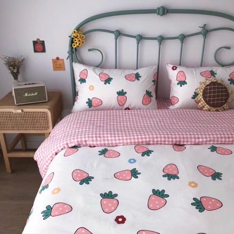 Bộ Chăn Ga Gối Cotton Living Hàng Nhập Khẩu Cao Cấp 4 Món 100% cotton Siêu Đáng Yêu