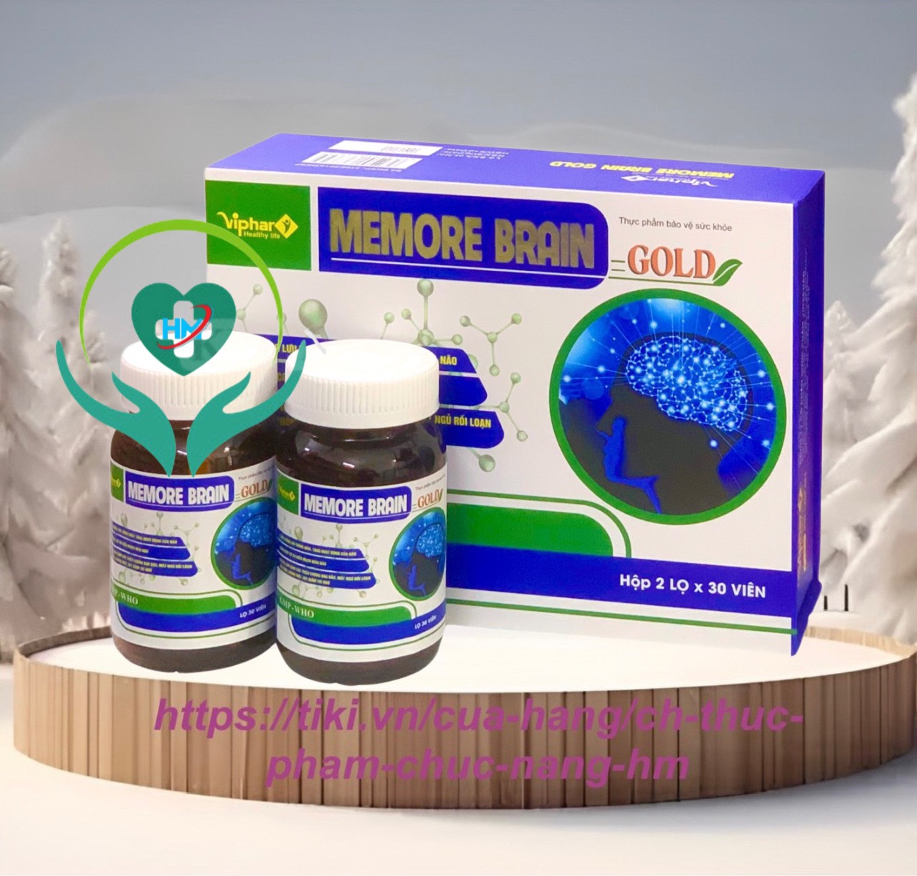 ￼Bổ não MEMORE BRAIN GOLD- Hộp 2 lọ x 30 viên- Hoạt huyết, tăng cường lưu thông máu