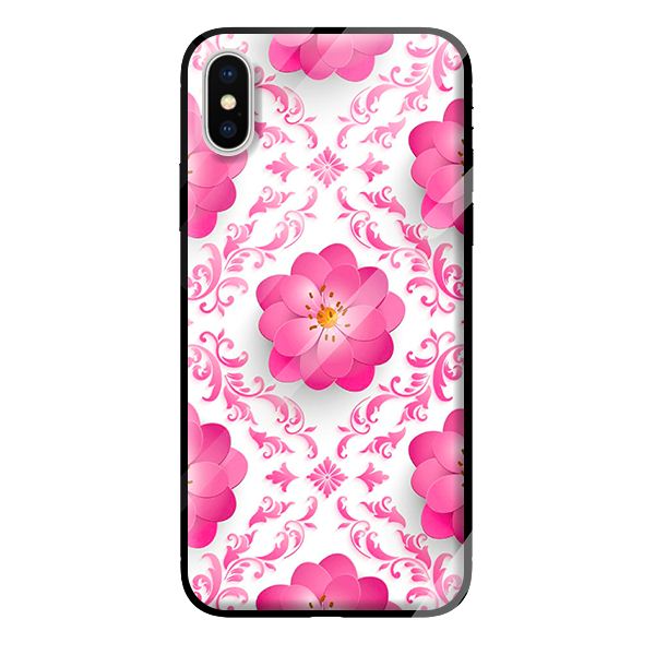 Ốp kính cường lực cho iPhone X mẫu HOA HỒNG XANH 5 - Hàng chính hãng