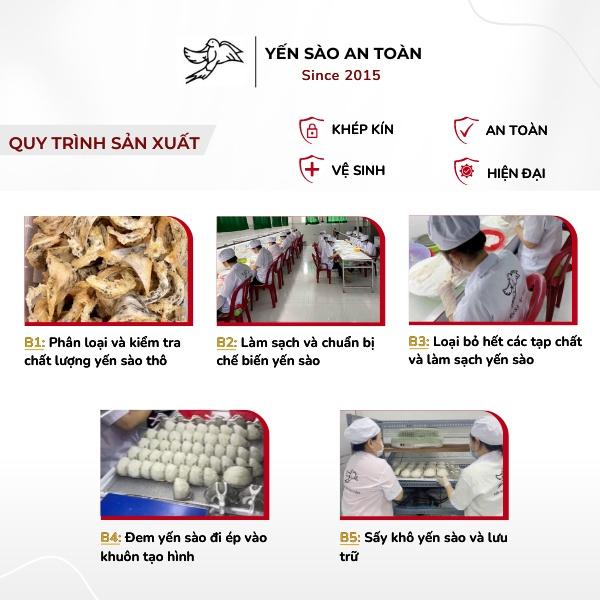 Yến nguyên tổ làm sạch cao cấp dinh dưỡng cao 61% protein từ tổ yến Khánh Hòa Yến Sào An Toàn
