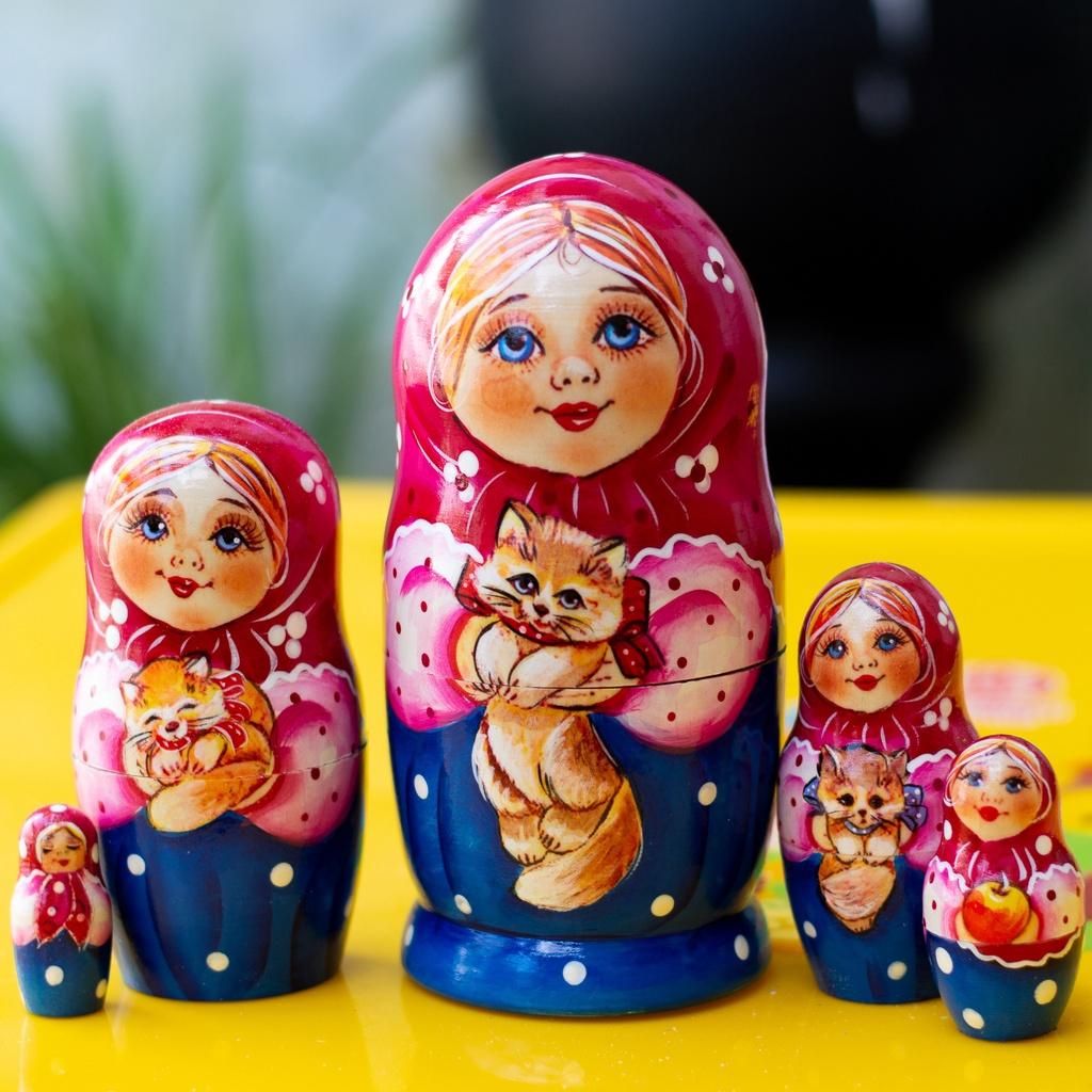 (CỰC DỄ THƯƠNG) BỘ BÚP BÊ NGA MATRYOSHKA 5 LỚP 15CM 