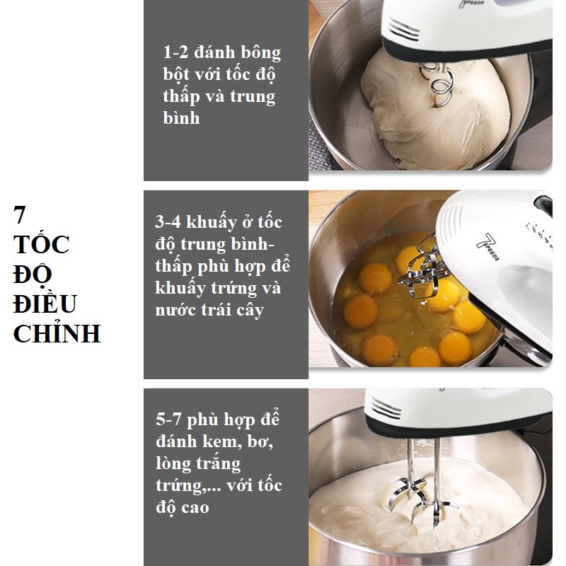 Máy đánh trứng - Máy trộn bột - máy đánh trúng trộn bột làm bánh - Máy đánh bot nhào bột