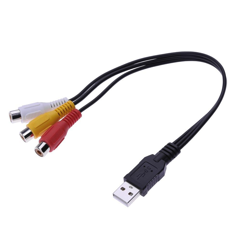 ROGTZ Cáp Chuyển Đổi USB Sang 3 RCA Dùng Cho TV HDTV Dài 0,3m - Hàng Nhập Khẩu