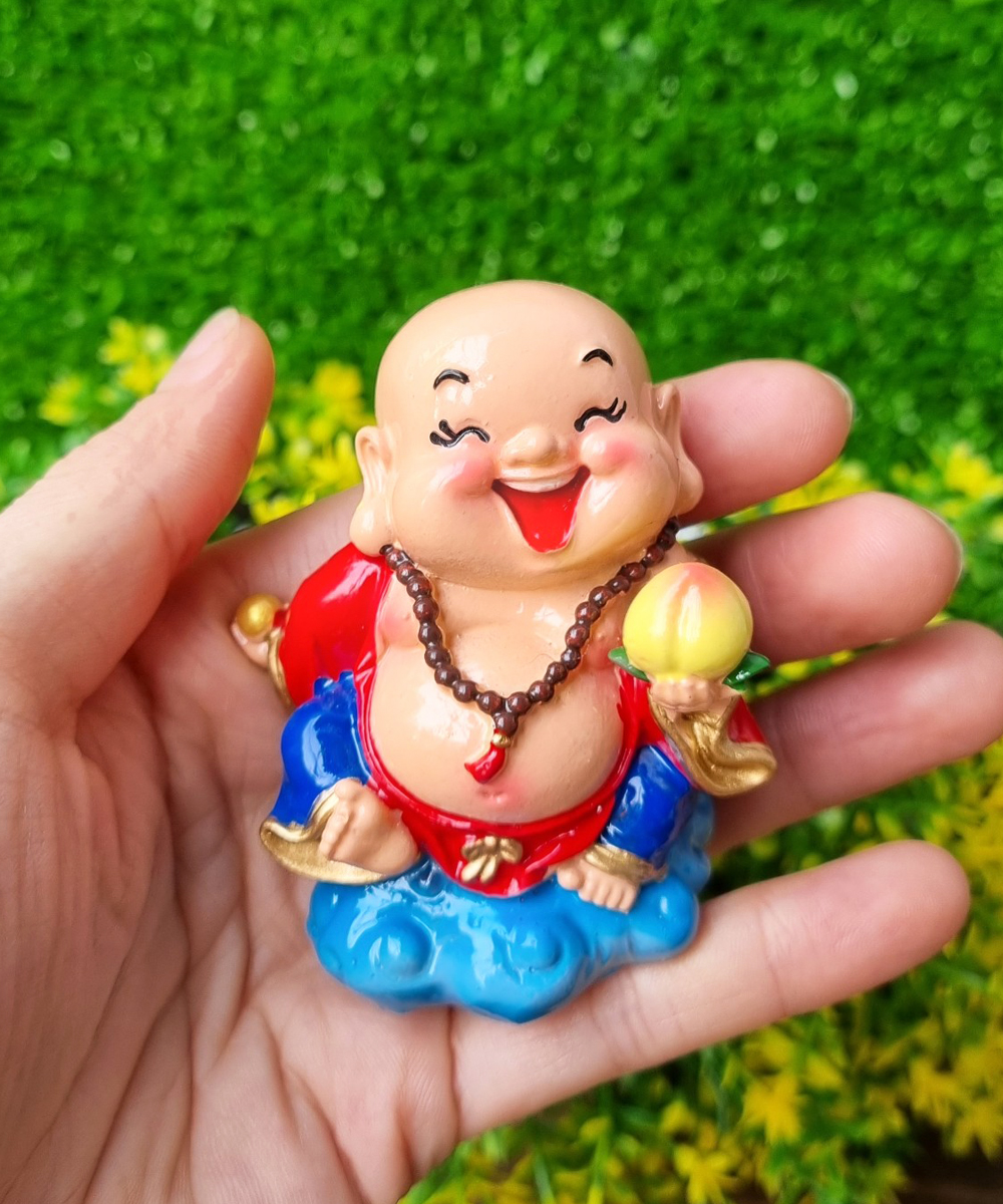 Bộ 05 tượng Di Lặc 7cm kèm chân đế Tài Lộc Phát - Ngũ Phúc Lâm Môn