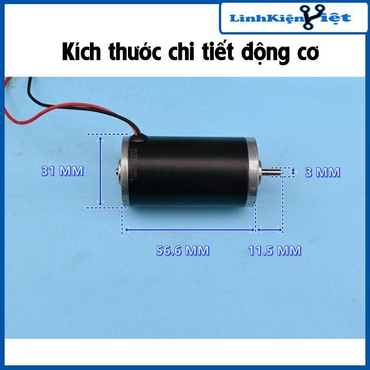 Động cơ nhật CW31ZY tốc độ cao điện áp 12-24VDC trục 3mm 3000-7000 vòng/phút