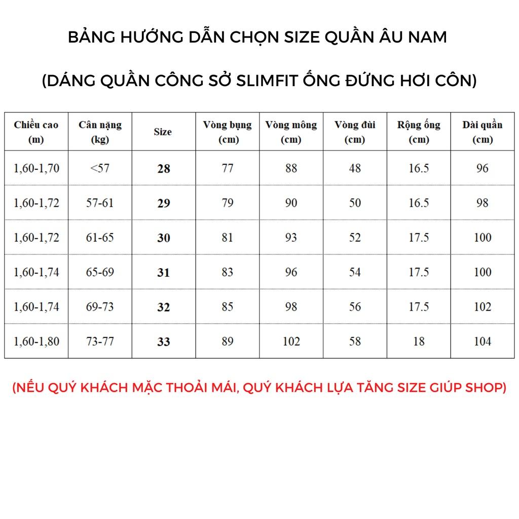 Quần âu nam màu đen sạn ADINO vải rayon polyester dày không bai xù dáng slimfit công sở ống đứng hơi côn QA143