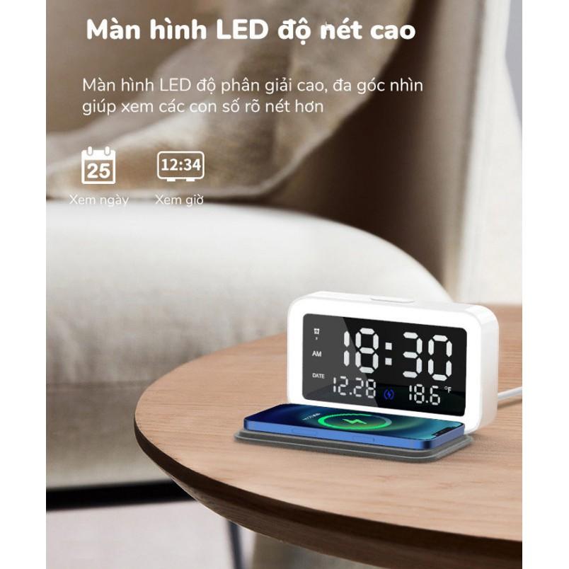 Đồng hồ điện tử để bàn có sạc không dây ORYCOOL 2021