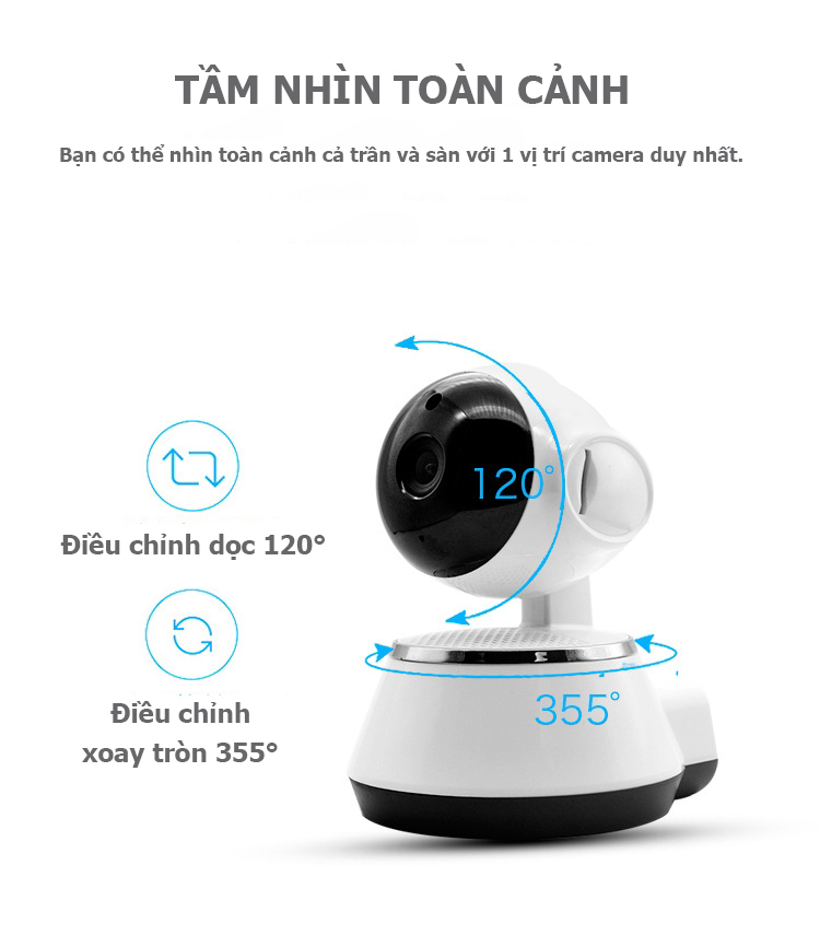 Camera IP wifi mini giám sát xoay 360 độ V380 Pro - Đàm thoại hai chiều - Phân giải FullHD - Quay ban đêm sắc nét - Xem lại - Kết nối không dây xem trên điện thoại.