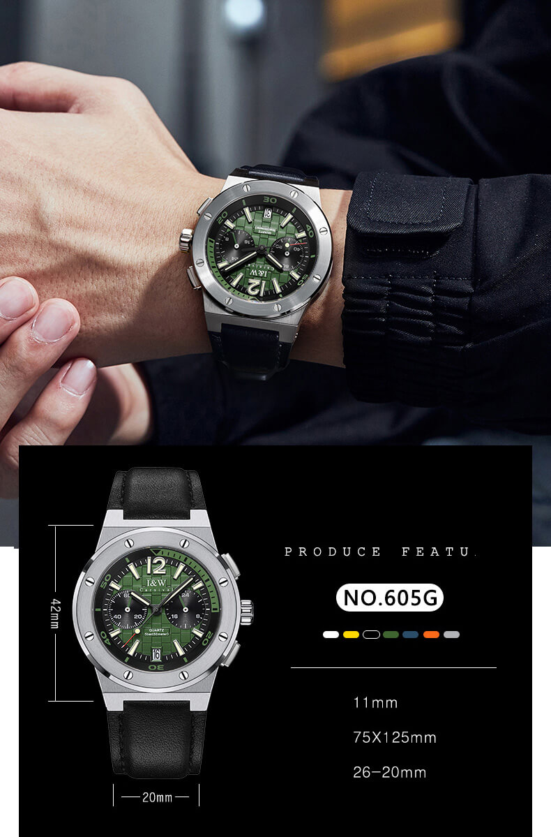 Đồng hồ nam chính hãng IW CARNIVAL IW605G-4 Kính sapphire ,chống xước ,Chống nước 30m ,Bảo hành 24 tháng,Máy điện tử(Pin),dây da cao cấp, thiết kế đơn giản dễ đeo