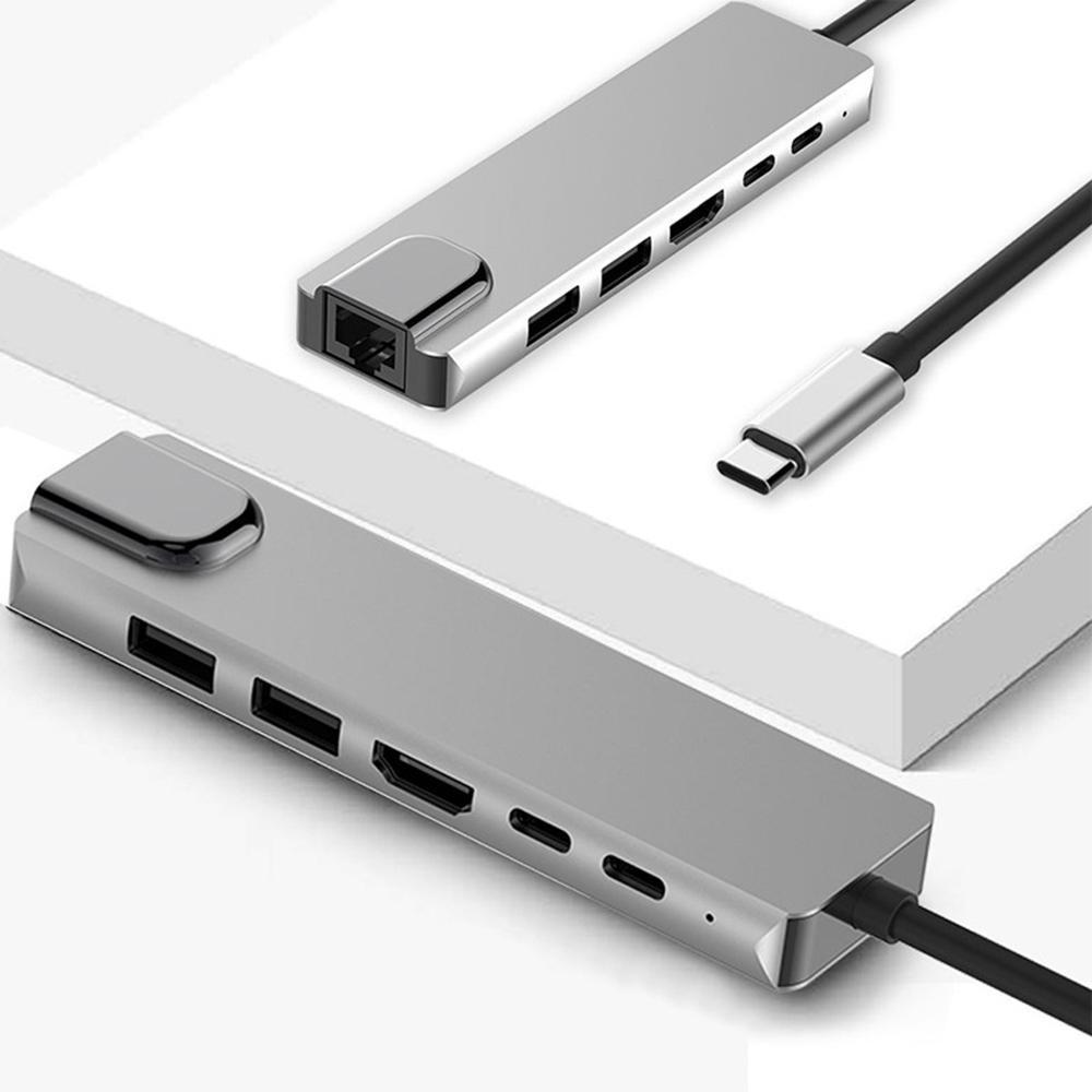 Bộ Chia Nhiều Cổng USB 3.1 Type-C Tốc Độ Cao RJ45 Gigabit Ethernet 6 Trong 1