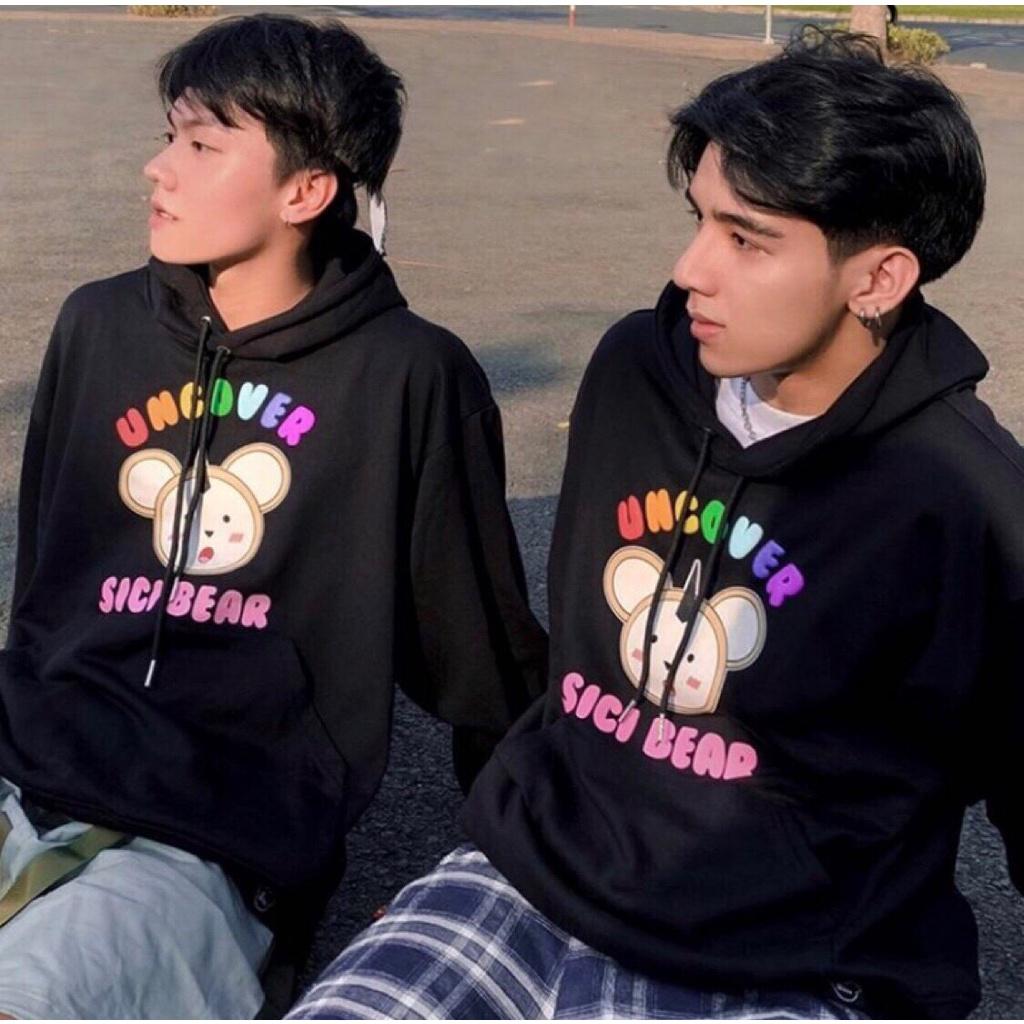 Áo hoodie nam nữ Uncover Sici Bear Unisex Form Rộng Ulzzang