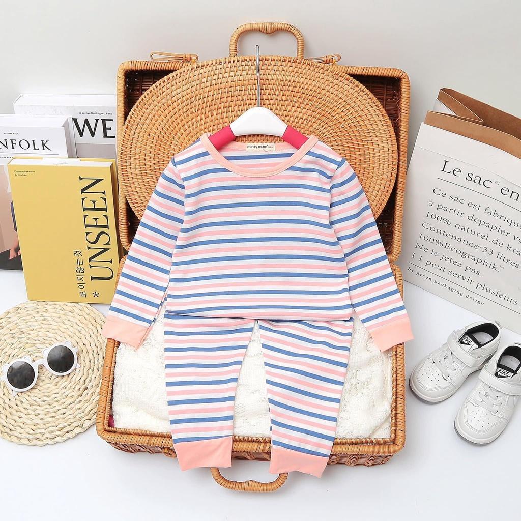 Bộ dài sọc ngang phối bo cho bé gái, bé trai