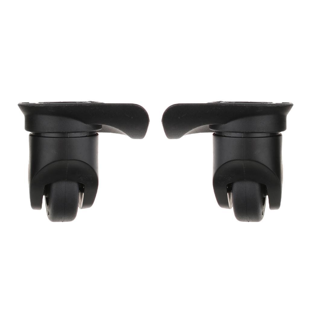 1 Pair Swivel Luggage Wheels Replacement Casters for Suitcase Luggage Black