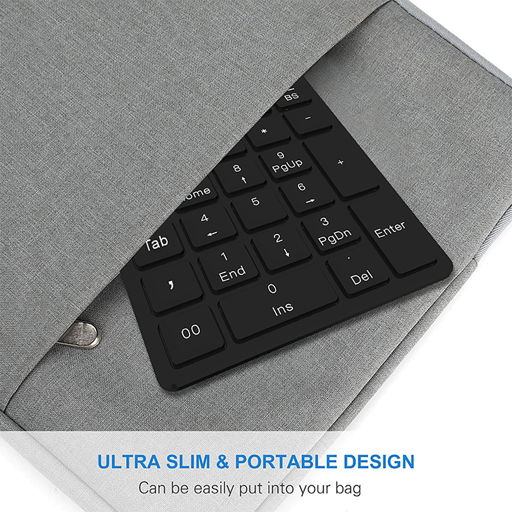 Bàn Phím Kế Toán Tài Chính Văn Phòng 27 Phím Cho Máy Tính Xách Tay Hỗ Trợ AnDroid / Windows / IOS Đen