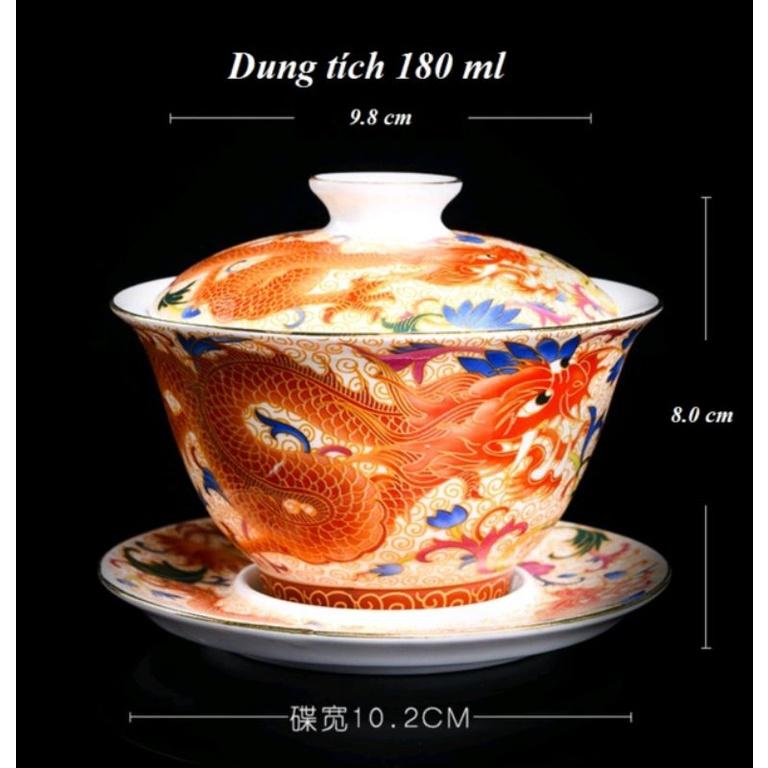 Chén khải sứ trắng bạch định thâú quang