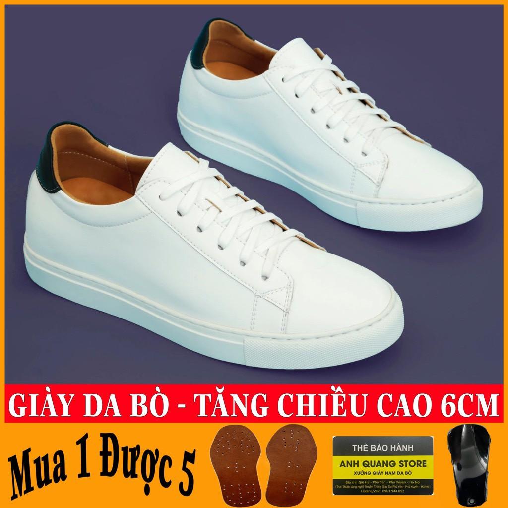 Giày Da Nam Tăng Chiều Cao - Chất Liệu Da Bò Thật - Đế Cao Su Đúc Êm Ái - Phong Cách Trẻ Trung Gn06