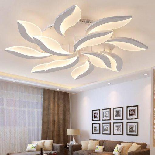 Đèn ốp trần Mica hình đuôi chồn hiện đại MO - 929, MO-930 3 màu ánh sáng