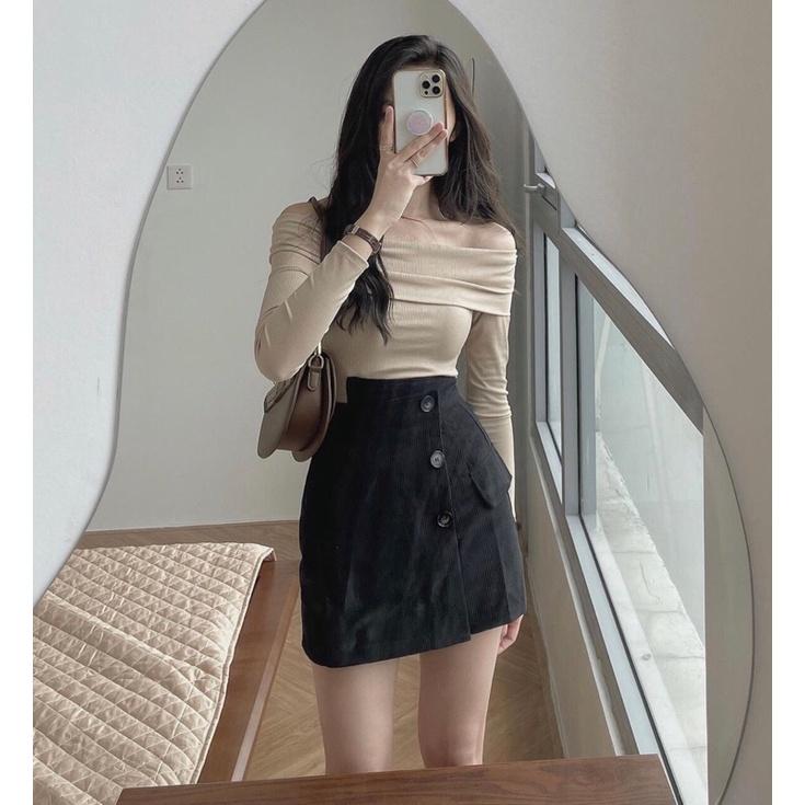 Áo thun tăm trễ vai