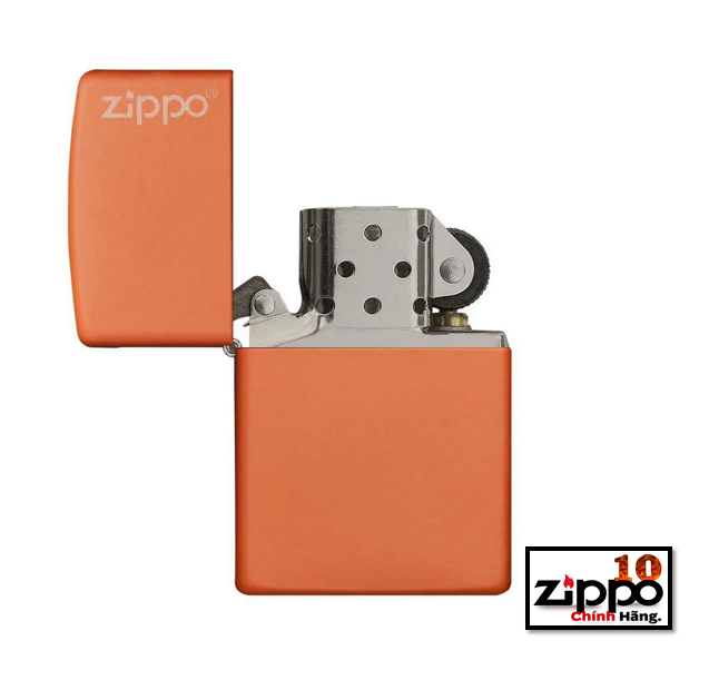 Bật lửa Zippo 231ZL Classic Orange Matte Zippo Logo (sơn tĩnh điện màu cam) - Chính hãng 100%