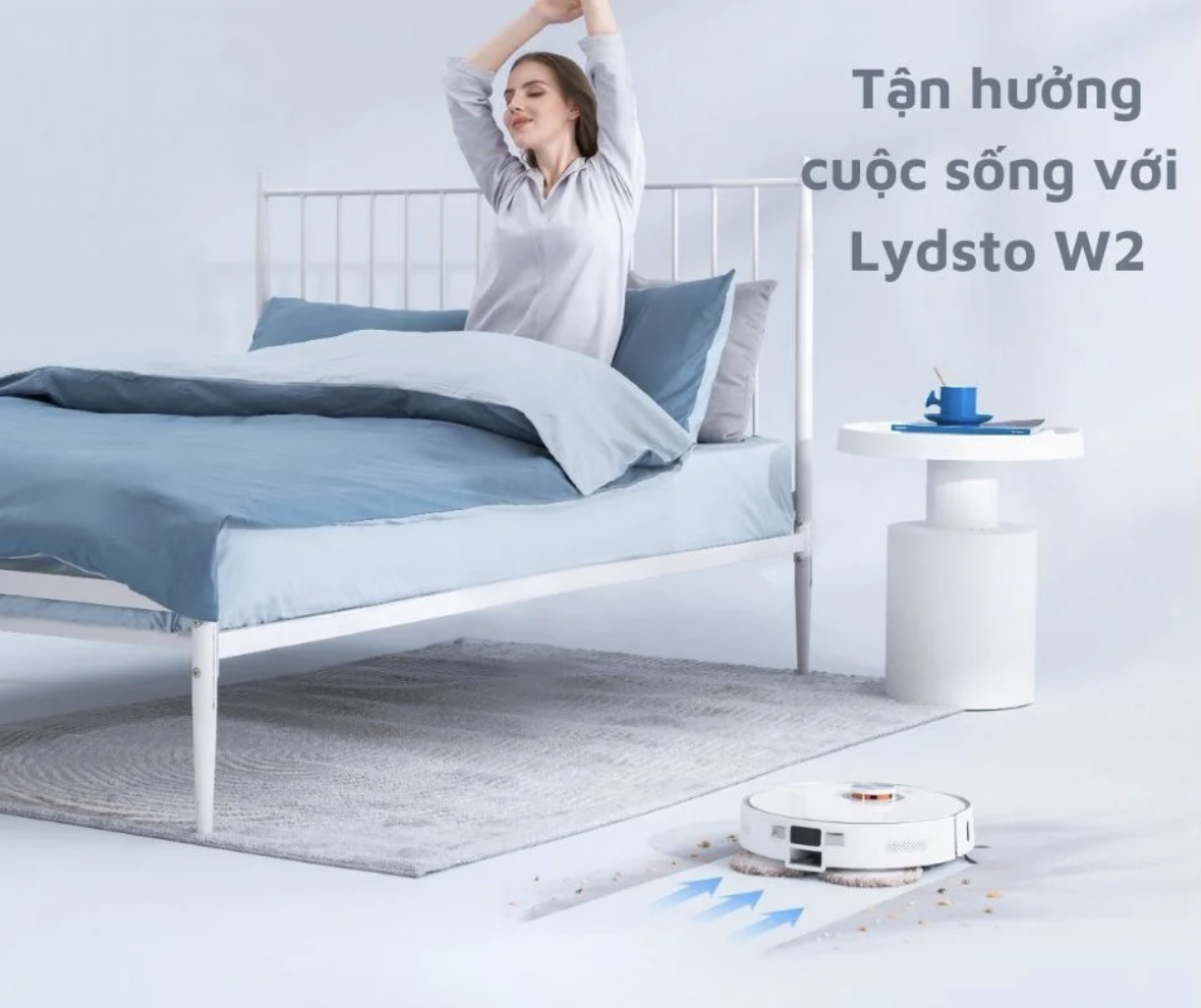 Robot Hút Bụi Lau Nhà Thông Minh XIAOMI Lydsto W2 Lite Tự Động Đổ Rác Giặt Sấy Khô Giẻ Lau Diệt Khuẩn Ozone Diện Tích Hoạt Động 200 m2 Lực Hút 5000 Pa Công Suất 50 W - Hàng Chính Hãng