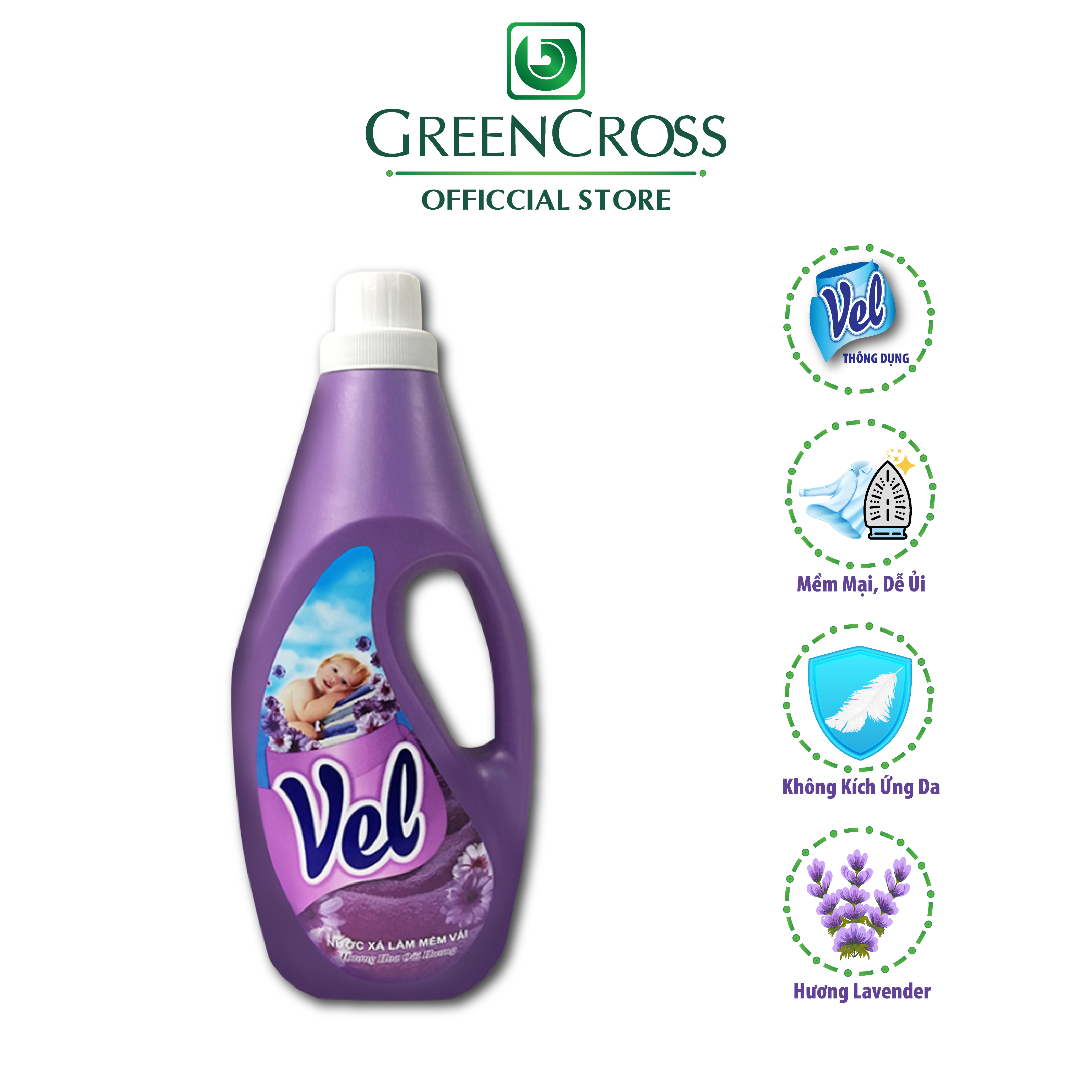 Nước xả VEL 1,8 Lít - Hương Biển Xanh/ Lavender