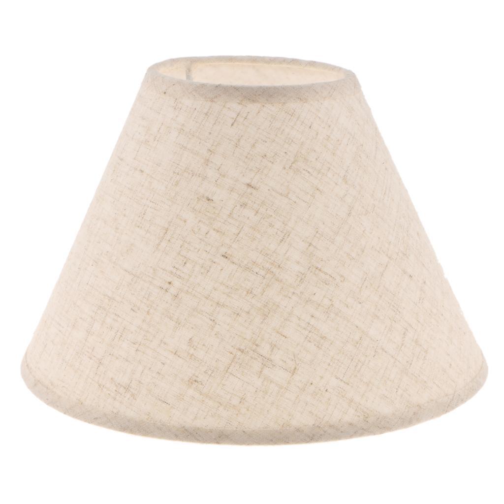 2Pcs Fabric Lampshade Table Lamp Shade Bedside Light Shade Flaxen & Gray