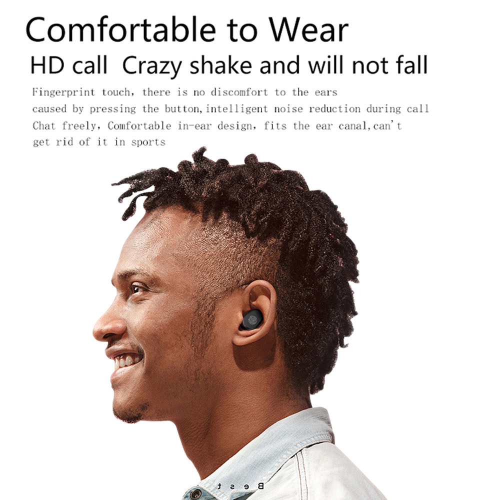 Tai Nghe Nhét Tai Bluetooth 5.0 Không Dây Với Đèn Pin Quạt Mini TWS Có Hộp Sạc Đa Chức Năng BT