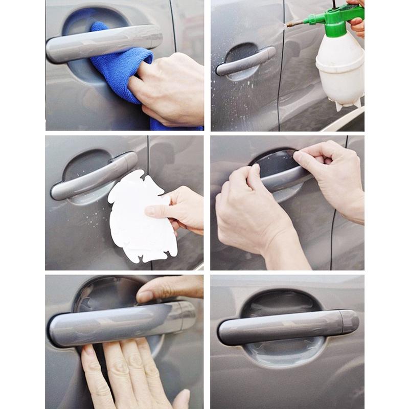 Set 4 miếng dán bảo vệ tay cầm cửa xe hơi chống trầy xước chất lượng cao
